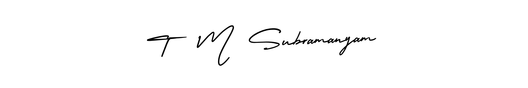 T   M  Subramanyam stylish signature style. Best Handwritten Sign (AmerikaSignatureDemo-Regular) for my name. Handwritten Signature Collection Ideas for my name T   M  Subramanyam. T   M  Subramanyam signature style 3 images and pictures png