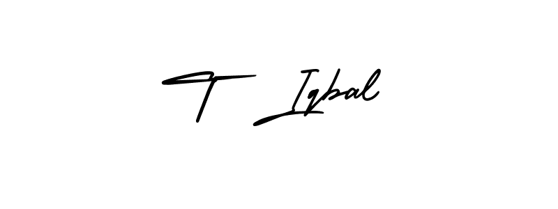 Make a beautiful signature design for name T  Iqbal. With this signature (AmerikaSignatureDemo-Regular) style, you can create a handwritten signature for free. T  Iqbal signature style 3 images and pictures png