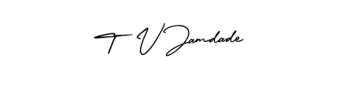 How to make T  V Jamdade signature? AmerikaSignatureDemo-Regular is a professional autograph style. Create handwritten signature for T  V Jamdade name. T  V Jamdade signature style 3 images and pictures png