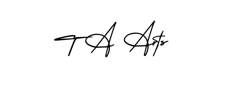 How to make T A Arts signature? AmerikaSignatureDemo-Regular is a professional autograph style. Create handwritten signature for T A Arts name. T A Arts signature style 3 images and pictures png