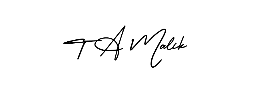 AmerikaSignatureDemo-Regular is a professional signature style that is perfect for those who want to add a touch of class to their signature. It is also a great choice for those who want to make their signature more unique. Get T A Malik name to fancy signature for free. T A Malik signature style 3 images and pictures png