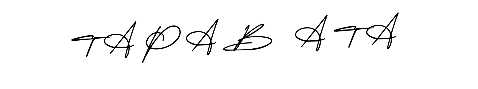 How to make T A P A B  A T A name signature. Use AmerikaSignatureDemo-Regular style for creating short signs online. This is the latest handwritten sign. T A P A B  A T A signature style 3 images and pictures png