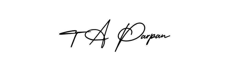 if you are searching for the best signature style for your name T A Parpan. so please give up your signature search. here we have designed multiple signature styles  using AmerikaSignatureDemo-Regular. T A Parpan signature style 3 images and pictures png
