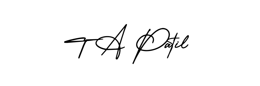 Design your own signature with our free online signature maker. With this signature software, you can create a handwritten (AmerikaSignatureDemo-Regular) signature for name T A Patil. T A Patil signature style 3 images and pictures png