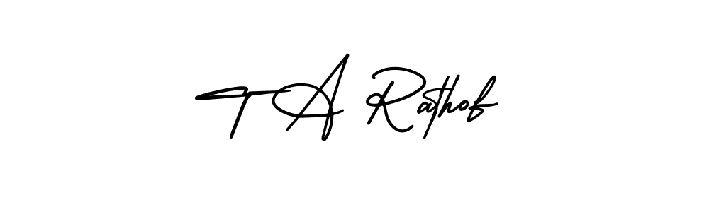Make a beautiful signature design for name T A Rathof. With this signature (AmerikaSignatureDemo-Regular) style, you can create a handwritten signature for free. T A Rathof signature style 3 images and pictures png