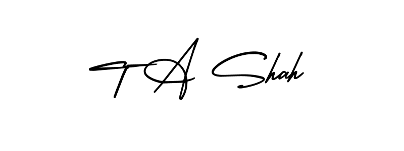 T A Shah stylish signature style. Best Handwritten Sign (AmerikaSignatureDemo-Regular) for my name. Handwritten Signature Collection Ideas for my name T A Shah. T A Shah signature style 3 images and pictures png