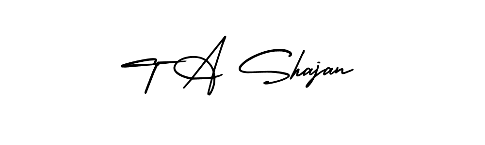 Design your own signature with our free online signature maker. With this signature software, you can create a handwritten (AmerikaSignatureDemo-Regular) signature for name T A Shajan. T A Shajan signature style 3 images and pictures png