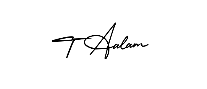 Make a beautiful signature design for name T Aalam. Use this online signature maker to create a handwritten signature for free. T Aalam signature style 3 images and pictures png