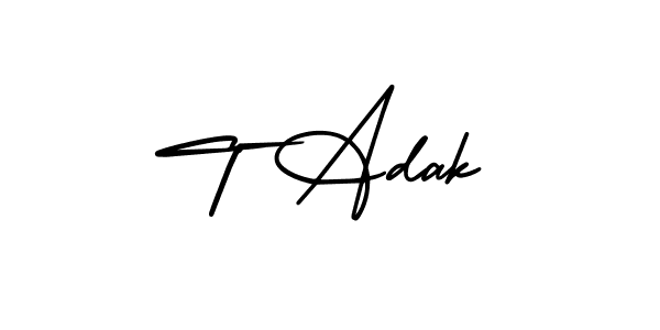 Design your own signature with our free online signature maker. With this signature software, you can create a handwritten (AmerikaSignatureDemo-Regular) signature for name T Adak. T Adak signature style 3 images and pictures png