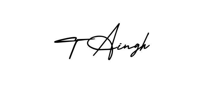 It looks lik you need a new signature style for name T Aingh. Design unique handwritten (AmerikaSignatureDemo-Regular) signature with our free signature maker in just a few clicks. T Aingh signature style 3 images and pictures png