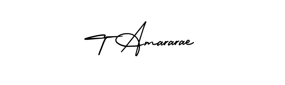 How to make T Amararae name signature. Use AmerikaSignatureDemo-Regular style for creating short signs online. This is the latest handwritten sign. T Amararae signature style 3 images and pictures png