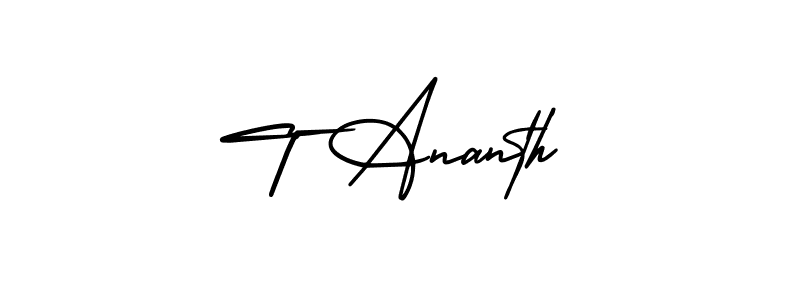 Create a beautiful signature design for name T Ananth. With this signature (AmerikaSignatureDemo-Regular) fonts, you can make a handwritten signature for free. T Ananth signature style 3 images and pictures png