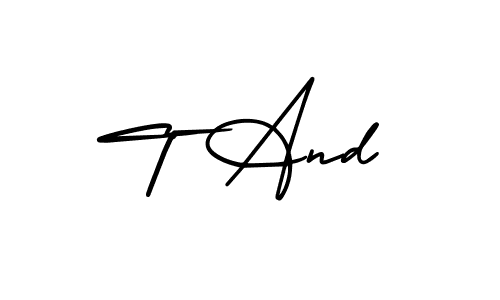 Similarly AmerikaSignatureDemo-Regular is the best handwritten signature design. Signature creator online .You can use it as an online autograph creator for name T And. T And signature style 3 images and pictures png