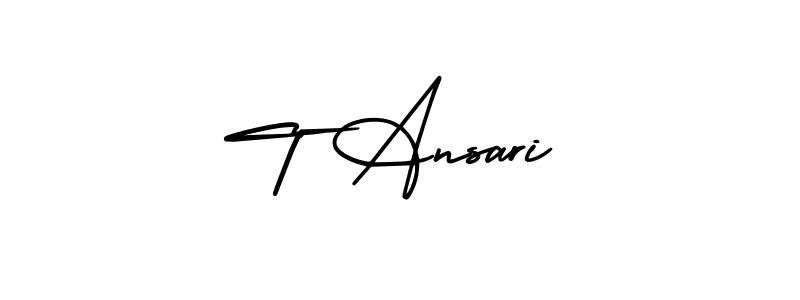 AmerikaSignatureDemo-Regular is a professional signature style that is perfect for those who want to add a touch of class to their signature. It is also a great choice for those who want to make their signature more unique. Get T Ansari name to fancy signature for free. T Ansari signature style 3 images and pictures png