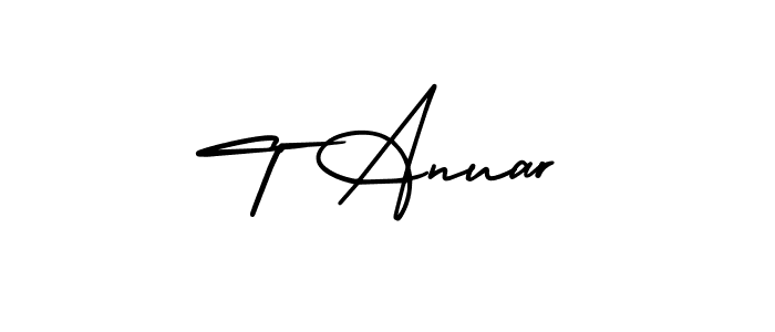 Make a beautiful signature design for name T Anuar. With this signature (AmerikaSignatureDemo-Regular) style, you can create a handwritten signature for free. T Anuar signature style 3 images and pictures png