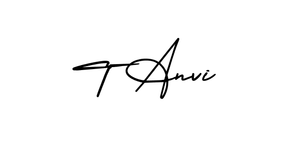 Design your own signature with our free online signature maker. With this signature software, you can create a handwritten (AmerikaSignatureDemo-Regular) signature for name T Anvi. T Anvi signature style 3 images and pictures png
