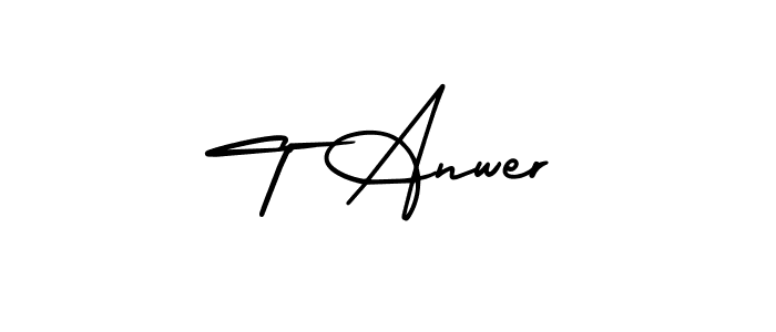 Make a beautiful signature design for name T Anwer. With this signature (AmerikaSignatureDemo-Regular) style, you can create a handwritten signature for free. T Anwer signature style 3 images and pictures png