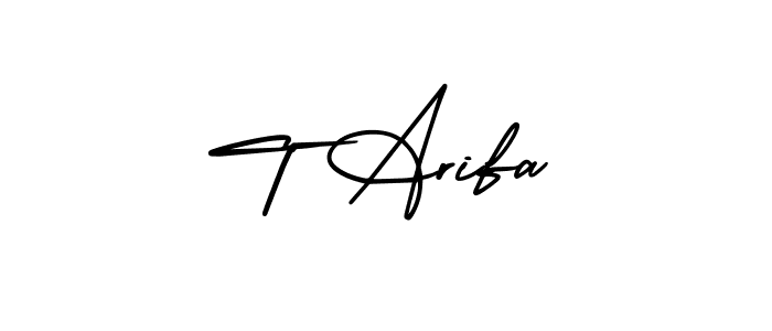 T Arifa stylish signature style. Best Handwritten Sign (AmerikaSignatureDemo-Regular) for my name. Handwritten Signature Collection Ideas for my name T Arifa. T Arifa signature style 3 images and pictures png