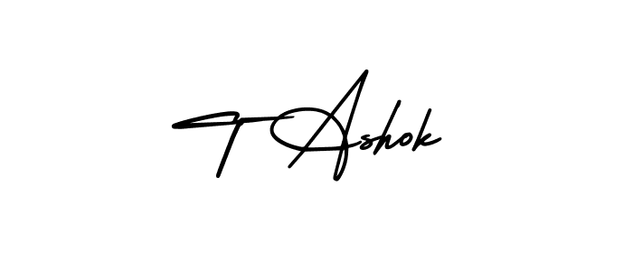 Make a beautiful signature design for name T Ashok. With this signature (AmerikaSignatureDemo-Regular) style, you can create a handwritten signature for free. T Ashok signature style 3 images and pictures png