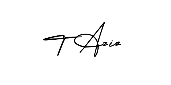 T Aziz stylish signature style. Best Handwritten Sign (AmerikaSignatureDemo-Regular) for my name. Handwritten Signature Collection Ideas for my name T Aziz. T Aziz signature style 3 images and pictures png