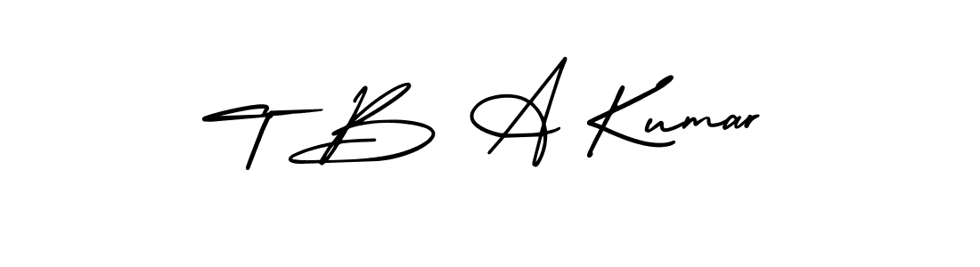 AmerikaSignatureDemo-Regular is a professional signature style that is perfect for those who want to add a touch of class to their signature. It is also a great choice for those who want to make their signature more unique. Get T B A Kumar name to fancy signature for free. T B A Kumar signature style 3 images and pictures png