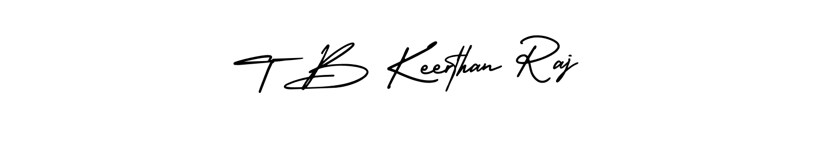Make a beautiful signature design for name T B Keerthan Raj. With this signature (AmerikaSignatureDemo-Regular) style, you can create a handwritten signature for free. T B Keerthan Raj signature style 3 images and pictures png