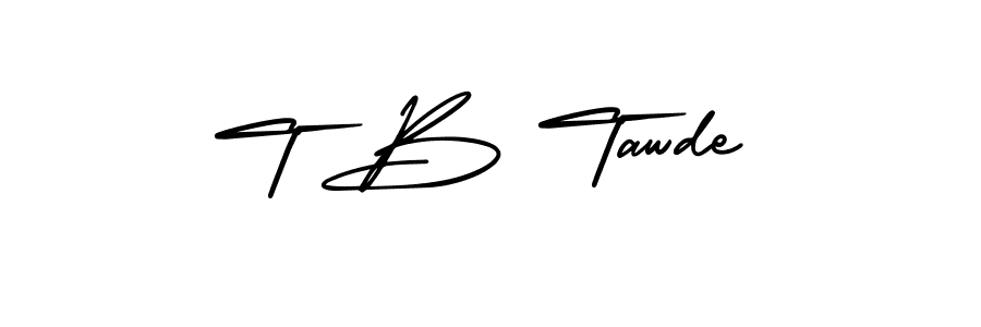 T B Tawde stylish signature style. Best Handwritten Sign (AmerikaSignatureDemo-Regular) for my name. Handwritten Signature Collection Ideas for my name T B Tawde. T B Tawde signature style 3 images and pictures png
