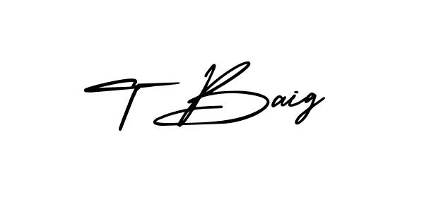 How to make T Baig signature? AmerikaSignatureDemo-Regular is a professional autograph style. Create handwritten signature for T Baig name. T Baig signature style 3 images and pictures png