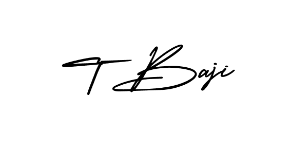 Design your own signature with our free online signature maker. With this signature software, you can create a handwritten (AmerikaSignatureDemo-Regular) signature for name T Baji. T Baji signature style 3 images and pictures png