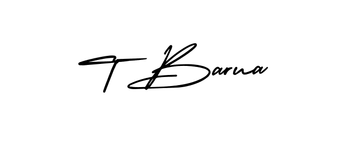 Make a beautiful signature design for name T Barua. With this signature (AmerikaSignatureDemo-Regular) style, you can create a handwritten signature for free. T Barua signature style 3 images and pictures png