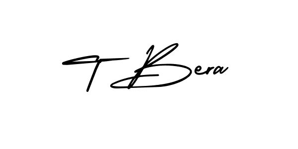 You should practise on your own different ways (AmerikaSignatureDemo-Regular) to write your name (T Bera) in signature. don't let someone else do it for you. T Bera signature style 3 images and pictures png