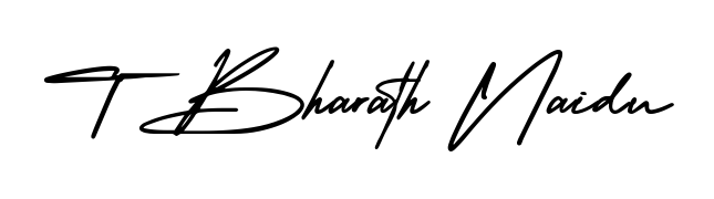 Make your name T Bharath Naidu memorable on every contract using AmerikaSignatureDemo-Regular autograph style. Instant transparent background export available. T Bharath Naidu signature style 3 images and pictures png