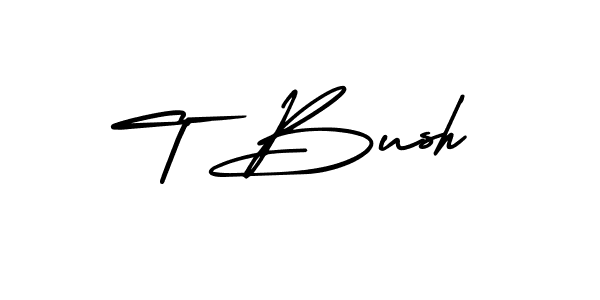 You should practise on your own different ways (AmerikaSignatureDemo-Regular) to write your name (T Bush) in signature. don't let someone else do it for you. T Bush signature style 3 images and pictures png