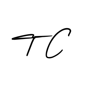 How to make T C name signature. Use AmerikaSignatureDemo-Regular style for creating short signs online. This is the latest handwritten sign. T C signature style 3 images and pictures png