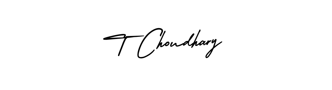 The best way (AmerikaSignatureDemo-Regular) to make a short signature is to pick only two or three words in your name. The name T Choudhary include a total of six letters. For converting this name. T Choudhary signature style 3 images and pictures png