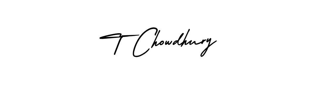 You should practise on your own different ways (AmerikaSignatureDemo-Regular) to write your name (T Chowdhury) in signature. don't let someone else do it for you. T Chowdhury signature style 3 images and pictures png