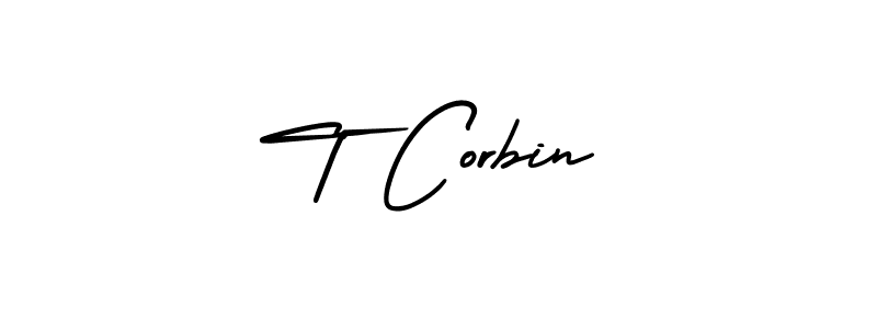 T Corbin stylish signature style. Best Handwritten Sign (AmerikaSignatureDemo-Regular) for my name. Handwritten Signature Collection Ideas for my name T Corbin. T Corbin signature style 3 images and pictures png