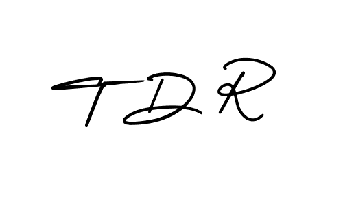 How to make T D R name signature. Use AmerikaSignatureDemo-Regular style for creating short signs online. This is the latest handwritten sign. T D R signature style 3 images and pictures png