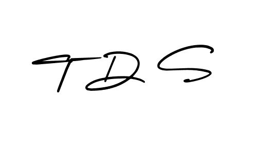 Use a signature maker to create a handwritten signature online. With this signature software, you can design (AmerikaSignatureDemo-Regular) your own signature for name T D S. T D S signature style 3 images and pictures png