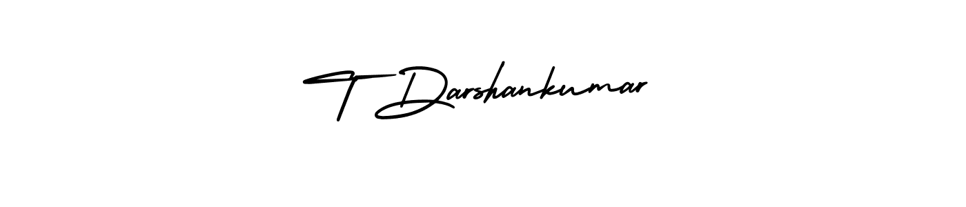 The best way (AmerikaSignatureDemo-Regular) to make a short signature is to pick only two or three words in your name. The name T Darshankumar include a total of six letters. For converting this name. T Darshankumar signature style 3 images and pictures png