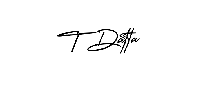 How to make T Datta signature? AmerikaSignatureDemo-Regular is a professional autograph style. Create handwritten signature for T Datta name. T Datta signature style 3 images and pictures png