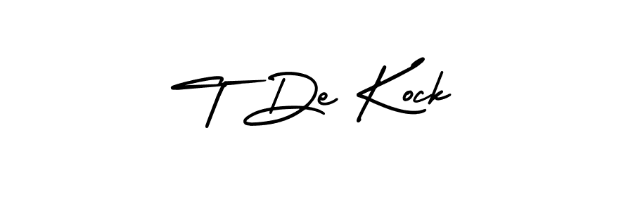 Design your own signature with our free online signature maker. With this signature software, you can create a handwritten (AmerikaSignatureDemo-Regular) signature for name T De Kock. T De Kock signature style 3 images and pictures png