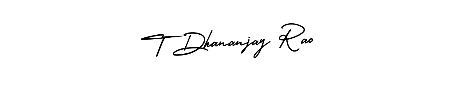 Make a beautiful signature design for name T Dhananjay Rao. With this signature (AmerikaSignatureDemo-Regular) style, you can create a handwritten signature for free. T Dhananjay Rao signature style 3 images and pictures png