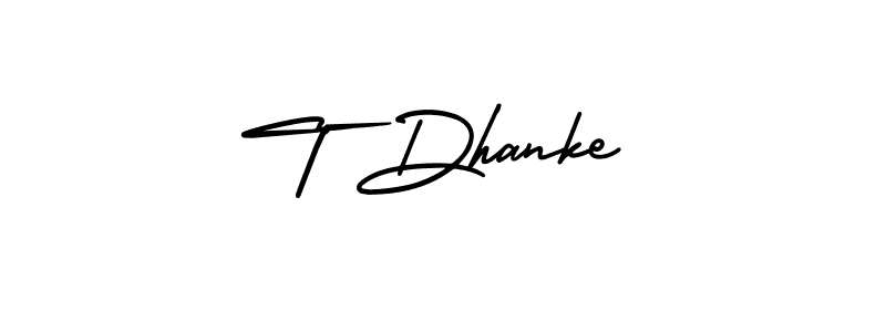 Make a beautiful signature design for name T Dhanke. Use this online signature maker to create a handwritten signature for free. T Dhanke signature style 3 images and pictures png