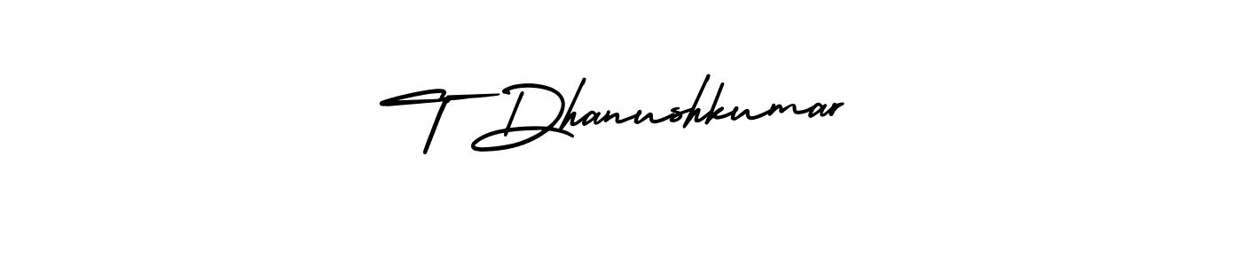 Also we have T Dhanushkumar name is the best signature style. Create professional handwritten signature collection using AmerikaSignatureDemo-Regular autograph style. T Dhanushkumar signature style 3 images and pictures png