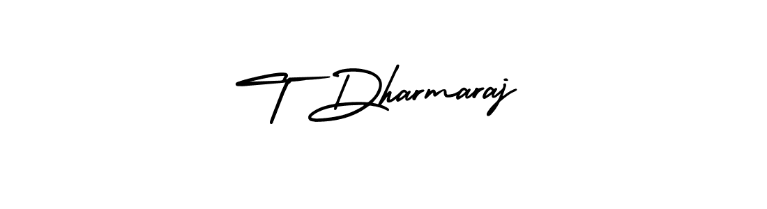 This is the best signature style for the T Dharmaraj name. Also you like these signature font (AmerikaSignatureDemo-Regular). Mix name signature. T Dharmaraj signature style 3 images and pictures png