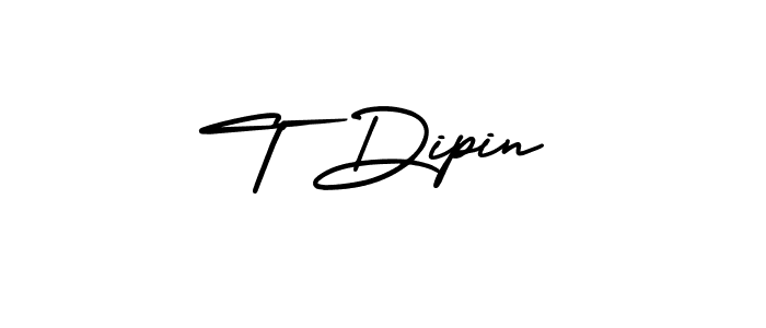 T Dipin stylish signature style. Best Handwritten Sign (AmerikaSignatureDemo-Regular) for my name. Handwritten Signature Collection Ideas for my name T Dipin. T Dipin signature style 3 images and pictures png