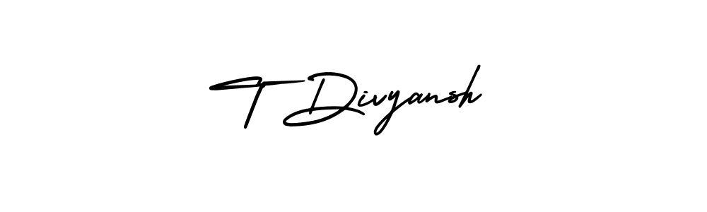 The best way (AmerikaSignatureDemo-Regular) to make a short signature is to pick only two or three words in your name. The name T Divyansh include a total of six letters. For converting this name. T Divyansh signature style 3 images and pictures png