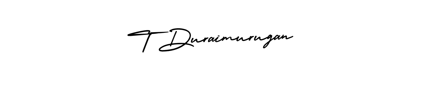 You should practise on your own different ways (AmerikaSignatureDemo-Regular) to write your name (T Duraimurugan) in signature. don't let someone else do it for you. T Duraimurugan signature style 3 images and pictures png