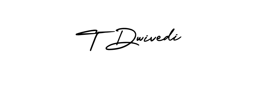 The best way (AmerikaSignatureDemo-Regular) to make a short signature is to pick only two or three words in your name. The name T Dwivedi include a total of six letters. For converting this name. T Dwivedi signature style 3 images and pictures png